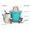 4-Quart Electric Ice Cream Maker with Easy-Carry Handle, Blue