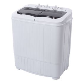 Compact Twin Tub with Built-in Drain Pump XPB35-ZK35 14.3 lbs Semi-automatic Gray Cover Washing Machine