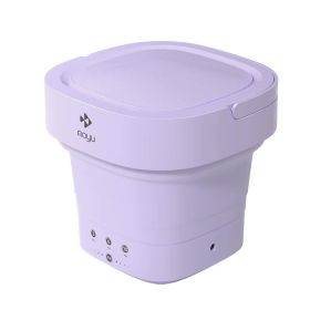 Moyu Foldable Washing Machine Mini Electric Portable Barrel Laundry Washer for Underwear Sock Baby Clothes Cleaner for Travel (Color: Morado, size: UK)