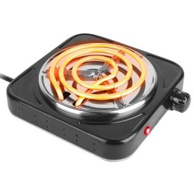 1000W Electric Single Burner Portable Coil Heating Hot Plate Stove Countertop RV Hotplate with Non Slip Rubber Feet 5 Temperature Adjustments (Color: Black, Type: Single Burner)