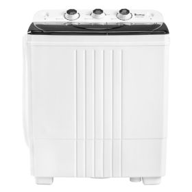 Twin Tub with Built-in Drain Pump XPB45-428S 20Lbs Semi-automatic Twin Tube Washing Machine for Apartment, Dorms, RVs, Camping and More (Color: as picture)