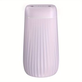 1pc Air Humidifier Aromatherapy Diffuser With Double Nozzle; USB Ultrasonic Essential Oil Nebulization Mist Maker With LED Night Light For Car; Home (Color: pink)